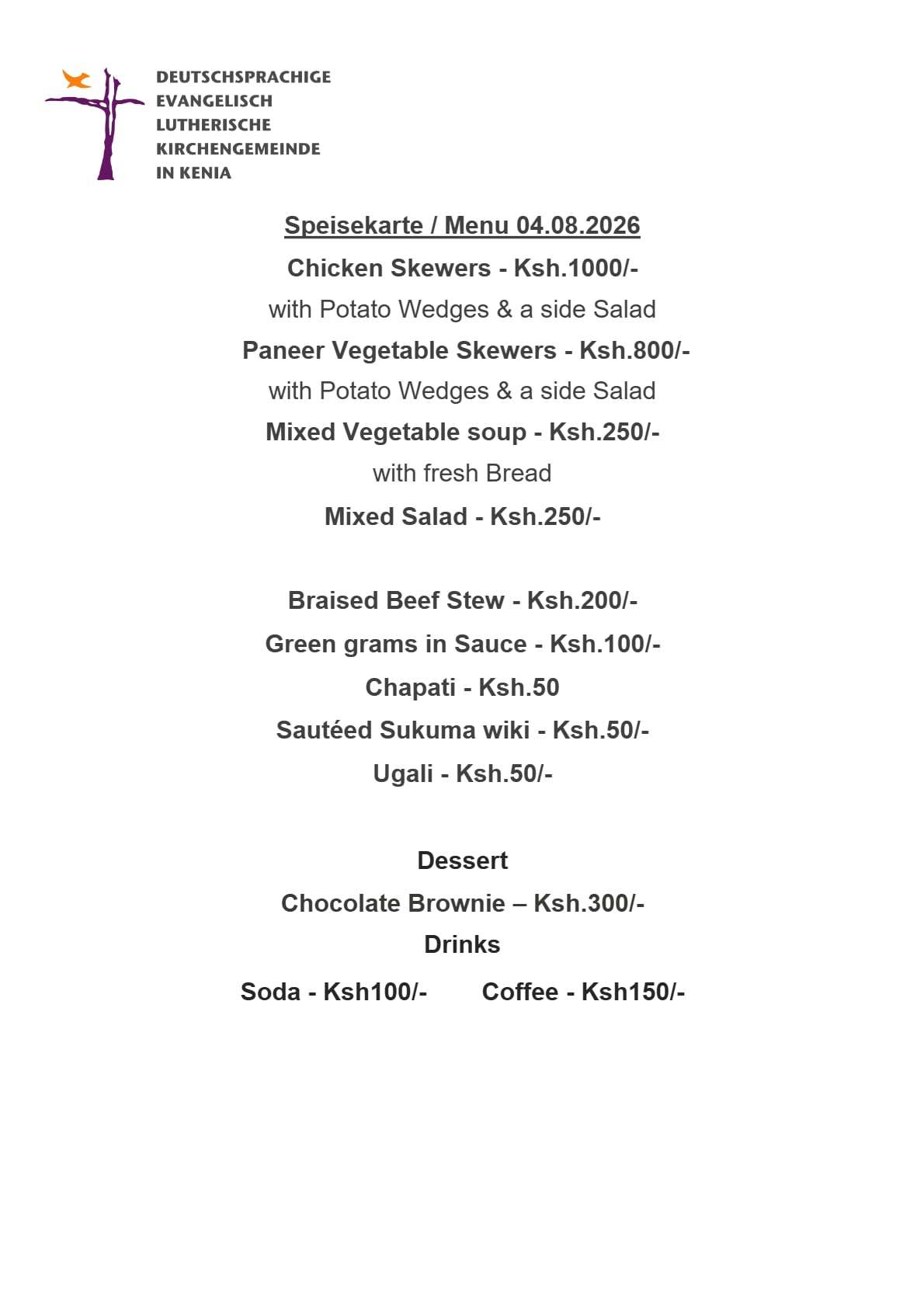 Aktuelles Menu